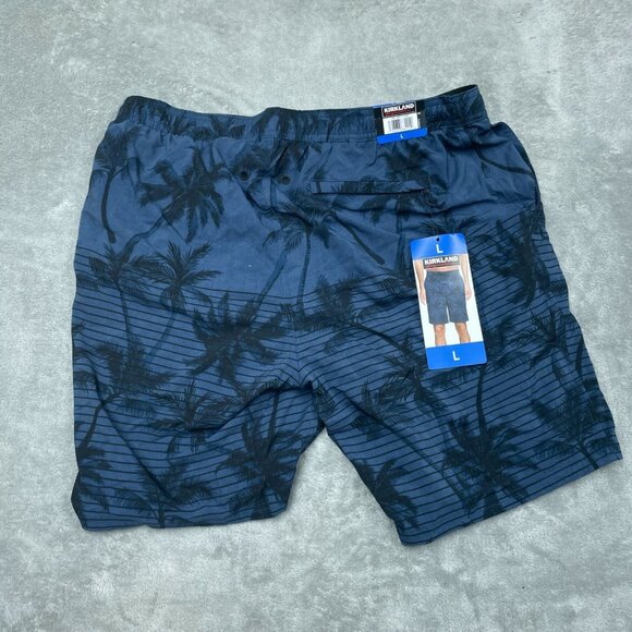 Kirkland Signature Mens Swim Shorts Palm Print Large Quick-Drying a0477 - Picture 7 of 8
